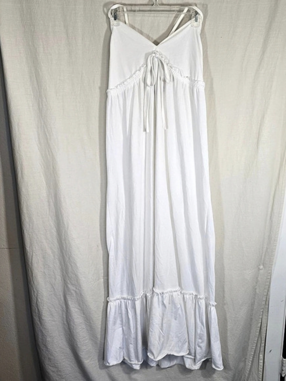 ASOS White Strappy Tiered Maxi Dress Size 6 Boho